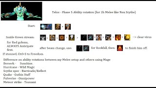 Telos P5 Rotation using Melee setup Red golems spawn with use of AnticipationFreedom [upl. by Flem]