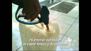 Limpieza Bidón de plástico con Optima Steamer [upl. by Coke745]