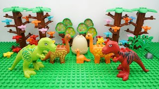 FORESTA DEI DINOSAURI  TIRANNOSAURO TREX  BRACHIOSAURO  TRICERATOPO  REX  DINOSAURI LEGO DUPLO [upl. by Kathleen]