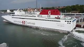 Fast Ferry Gotlandia II leaving Visby [upl. by Yatnoj710]