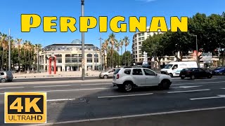 Perpignan FranceWalking Tour  Driving French region [upl. by Barthold416]