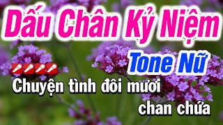 Karaoke Dấu Chân Kỷ Niệm Tone Nữ Hay Nhất  NS Kim Cương [upl. by Aikehs824]