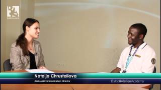 Baltic Aviation Academy interviews Ab initio student from Kenya [upl. by Berkie890]