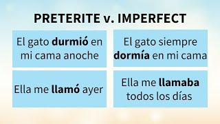 The 2 Spanish Past Tenses Preterite v Imperfect [upl. by Rains]