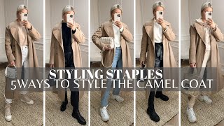 STYLING STAPLES 5 WAYS TO WEAR AND STYLE A CAMEL COAT  LAURA BYRNES [upl. by Annaitsirk]