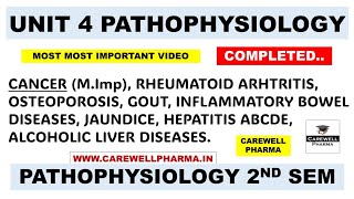 Unit 4 Pathophysiology complete  Cancer  Rheumatoid arthritis  Hepatitis  Gout  Carewell [upl. by Pollock950]