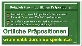 Örtliche Präpositionen im Englischen Lerne anhand von Beispielsätzen [upl. by Suicul220]