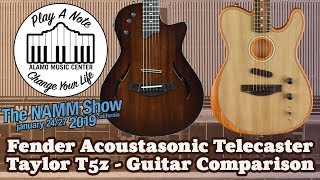 New Fender Acoustasonic Telecaster vs Taylor T5z  2019 Guitar Comparison [upl. by Ramed]