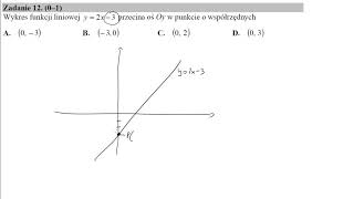 12 Wykres funkcji liniowej y2x−3 przecina oś Oy w punkcie o współrzędnych [upl. by Allesig]