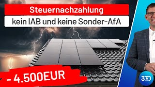 Photovoltaik AblehnungenRückgängigmachung Investitionsabzugsbeträge 2021 amp keine SonderAfA 2022 [upl. by Ecile]