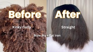 Hair Vlog 4C Natural to Straight at Home  How To Tutorial [upl. by Hugues]