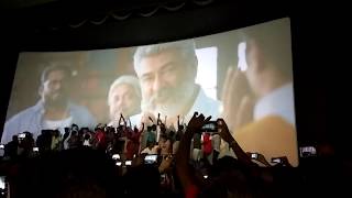 Ajith Introduction scene in Visvasam  Thala Fans reaction Thoothukudi Raj Theatre [upl. by Anomas]