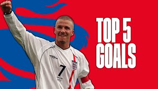 David Beckhams best England goals  Top Five [upl. by Dell]