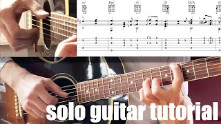 AULD LANG SYNE guitar tutorial fingerstyle tabs lesson SLOMO [upl. by Ayarahs208]