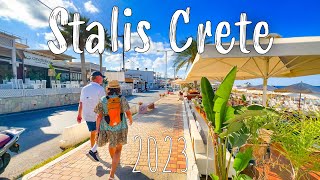 Stalis Crete walking tour 4k Greece 2023 [upl. by Ful]