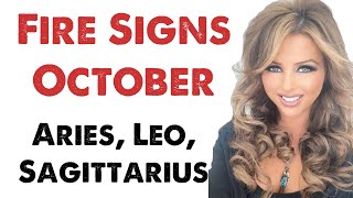 OCTOBER FORECAST FIRE SIGNS  ARIES LEO SAGITTARIUS tarot aries sagittarius leo october [upl. by Giuliana]