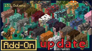 Minecraft Bedrock add on update Golem Pets update 12 [upl. by Cointon585]