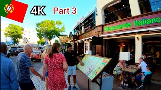 ⁴ᴷ Sunset walk 🇵🇹 Albufeira  old town and nightlife street Algarve Portugal part 3 4K [upl. by Anez]