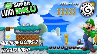 New Super Luigi U 🟩 Meringue Clouds2  Wiggler Rodeo 🪙🪙🪙 ALL Star Coins [upl. by Leasim]