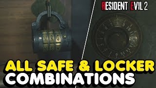 RE2 Remake  All SAFE amp LOCKER Combinations In Resident Evil 2 Remake [upl. by Werdna]