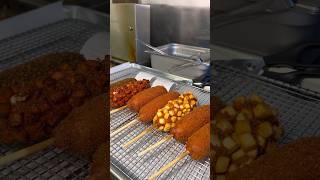 Would you try a KOREAN CORN DOG rolled in sugar corndog koreancorndog food [upl. by Ensign315]