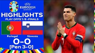 Portogallo  Slovenia 30 dcr gol e highlights euro 2024 [upl. by Nnayram]