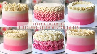 Piping Tutorial Learn How to Pipe 8 Designs using Wilton 1M Tip  Homemade Cakes  Mintea Cakes [upl. by Akirdnahs]