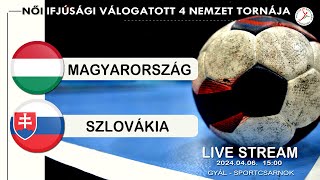 Négy Nemzet Tornája  Magyarország  Szlovákia női ifjúsági 20240406 1500 [upl. by Cyprio92]