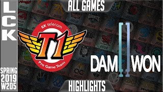 SKT vs DWG Highlights ALL GAMES  LCK Spring 2019 Week 2 Day 5  SK Telecom T1 vs Damwon Gaming [upl. by Cyna]