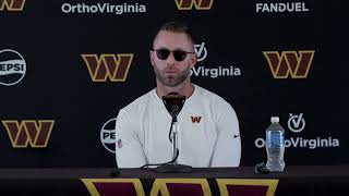 OC Kliff Kingsbury Speaks to the Media After Todays Practice  Washington Commanders [upl. by Leyameg]