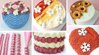 Simple NOZZLE DESIGNS For Cakes  PIPING TRICKS ✨ [upl. by Rosenblum929]