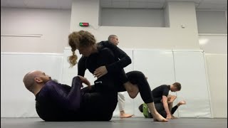 Rolling Round Starting from Seated Open Guard Headquarters Guard Passing vs Brown Belt [upl. by Illoh683]