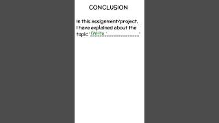 how to write conclusion in project  how to make assignments conclusion  conclusion school project [upl. by Eerdna]