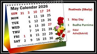 May Calendar 2026 maycalender2026 [upl. by Sperry]