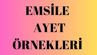 EMSİLE AYET UYGULAMALARI 011 [upl. by Nahtal]