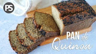 PAN DE QUINOA  4 INGREDIENTES SIN HUEVO SIN GLUTEN   VEG [upl. by Dorran449]