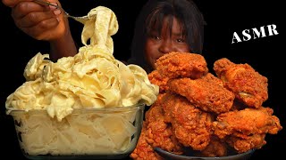 ASMR CHICKEN WINGS amp ALFREDO CREAMY PASTA MUKBANG Talking Sticky Eating Sounds Vikky ASMR [upl. by Trelu]