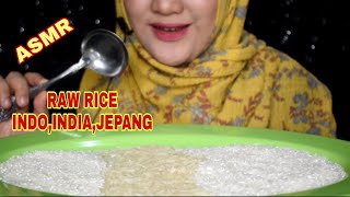 ASMR RAW RICE EATINGRAW BASMATIINDOJEPONIC RICEMAKAN BERAS MENTAH [upl. by Joselyn]