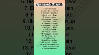 Synonyms words in English synonymsforcompetitiveexams synonyms englishgrammar learnenglish [upl. by Ennoryt]