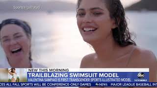 Valentina Sampaio becomes the first transgender “Sports Illustrated” swimsuit model [upl. by Mohamed845]