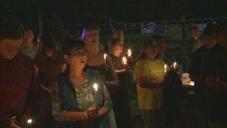 Candlelight vigil for fallen firefighter draws crowd [upl. by Nylirek266]