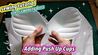 🧵 Adding Push Up Cups into My Clients Dress × How to Sew Push Up Bust Cups × Sewing Tutorial [upl. by Jerman715]