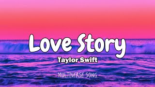 Taylor Swift  Love Story Lyrics Video Romeo take me somwhere we can be alone [upl. by Tillford]