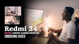 REDMI 34 INCHES CURVED G34WQ GAMING MONITOR UNBOXING VIDEO [upl. by Amoreta]