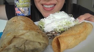 SassEsnacks ASMR Carnitas Burrito Asada Sope Chicken Taquitos  Mexican Food  Eating Sounds [upl. by Ineslta]