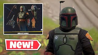 NEW BOBA FETT Skin Gameplay in Fortnite SLAVE I Glider [upl. by Chryste]