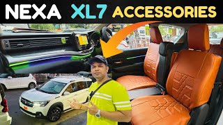 NEXA XL6 ACCESSORIES INSTALLATION  BUCKET SEAT COVER 🚗 AMBIENT LIGHT  MIDDLE ROW EXTRA SEAT 🔥 [upl. by Adiraf1]