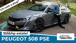 New 2021 Peugeot 508 PSE plugin hybrid estate review  DrivingElectric [upl. by Herring]