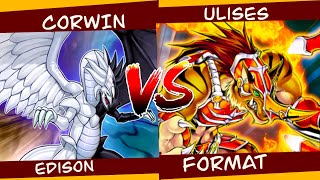 Yugioh Frog Monarch vs Gladiator Beasts Edison Format Gameplay at Card Addiction [upl. by Suehtomit]