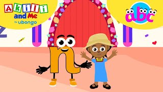 LETTER N Adventures ABC learning for toddlers  Learn and Play with Akili and Me [upl. by Ainigriv69]